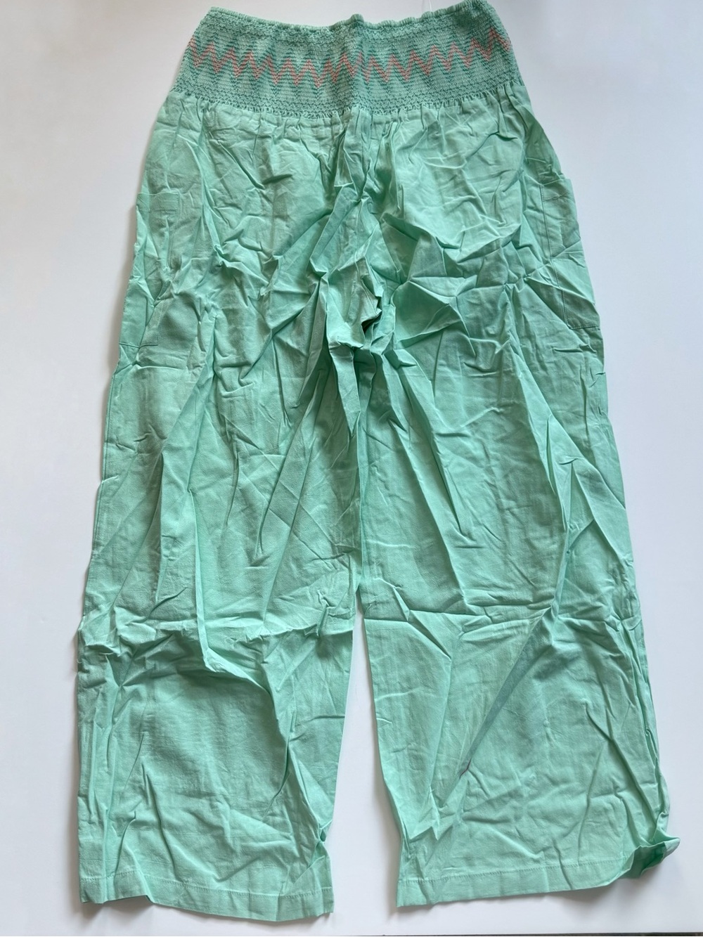 Cupshe Mint Green Wide Leg Pants with Smocked Waistband M Medium NWT